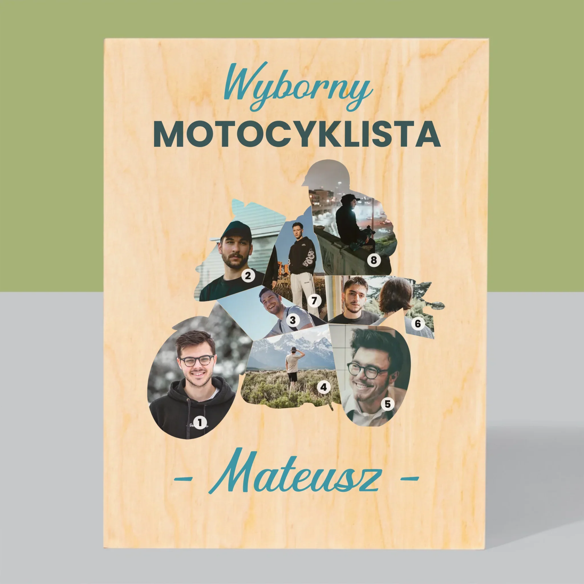 Kształt Ze Zdjęć: Wyborny Motocyklista - Wydruk Na Drewnie - Image 3