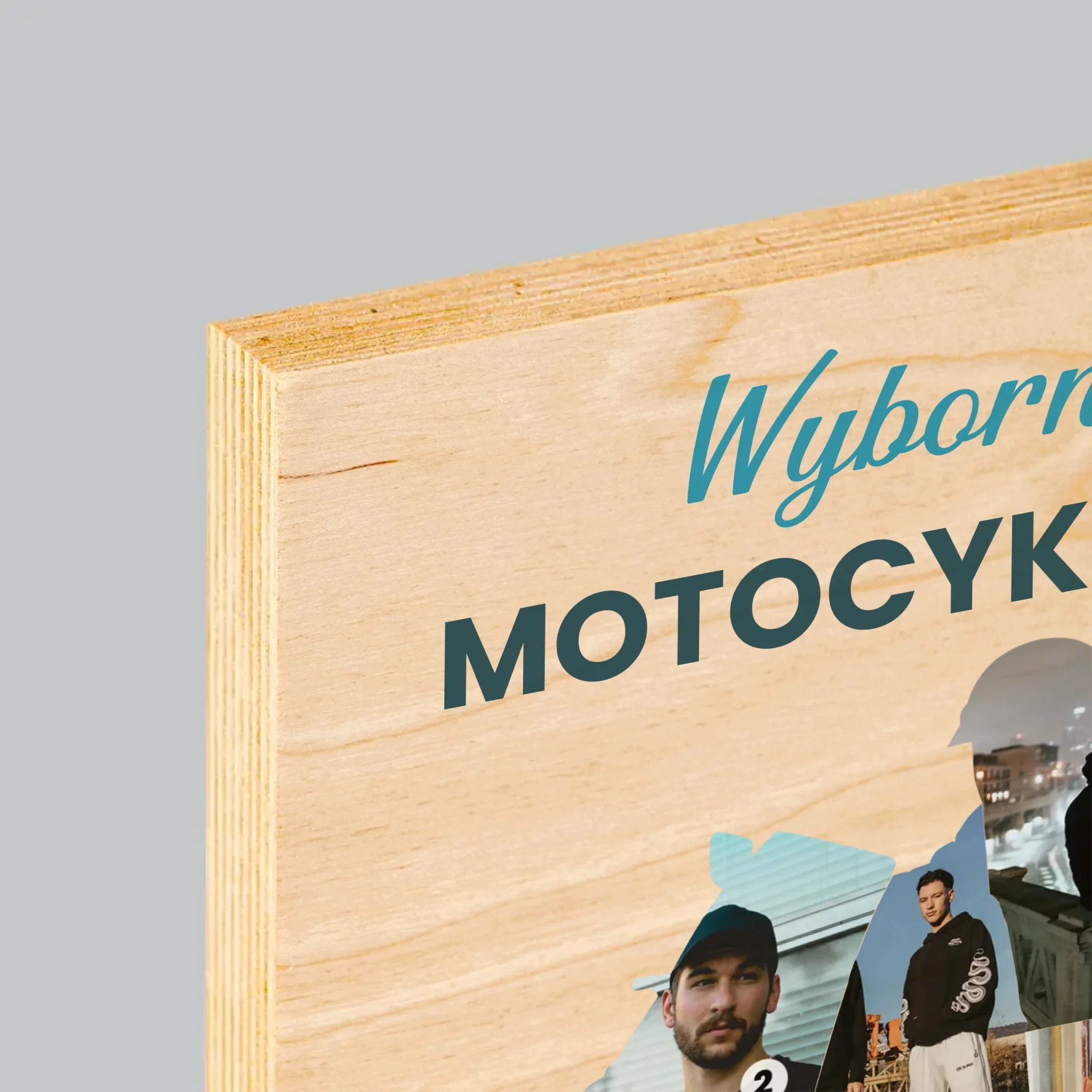 Kształt Ze Zdjęć: Wyborny Motocyklista - Wydruk Na Drewnie - Image 4