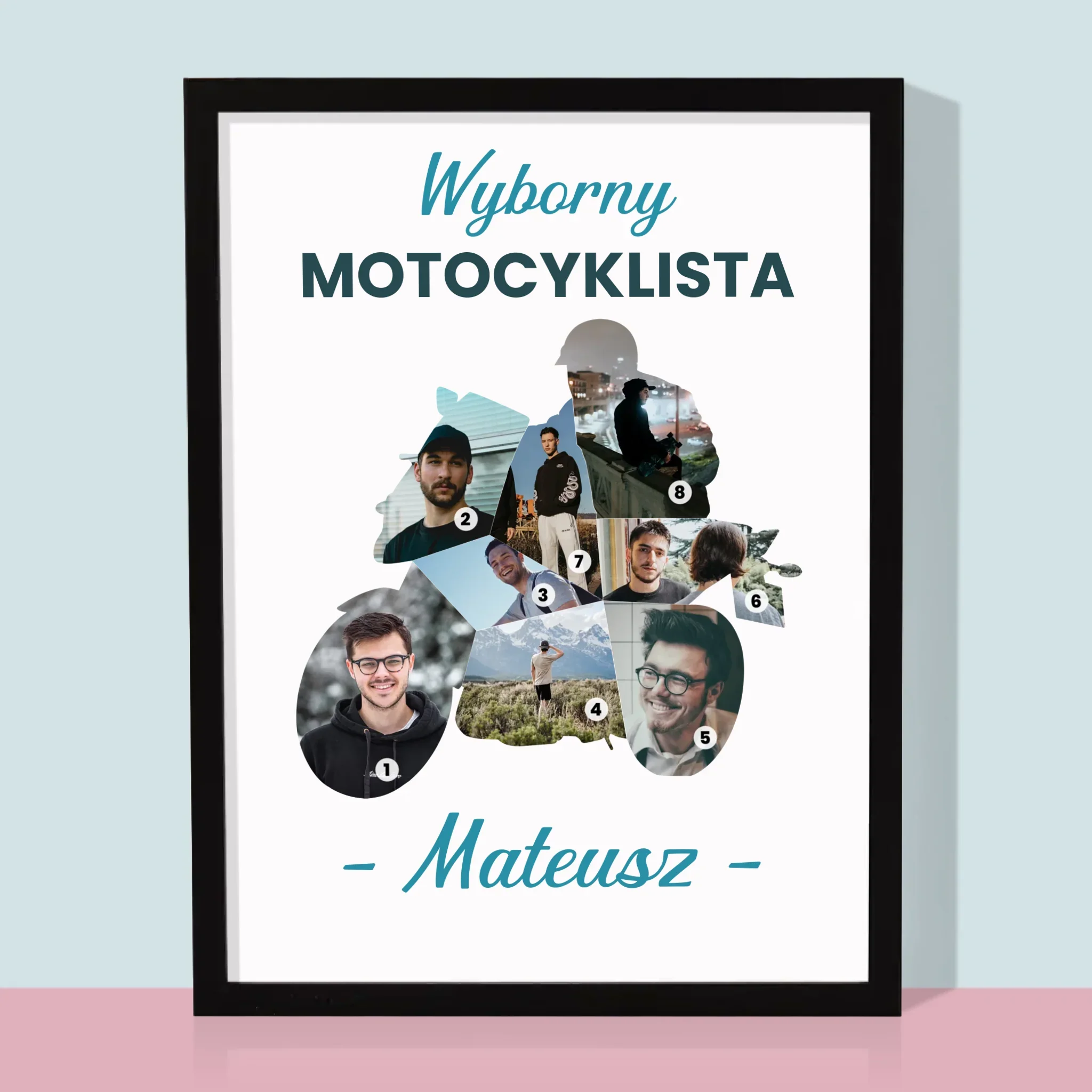 Kształt Ze Zdjęć: Wyborny Motocyklista - Wydruk Obramowany