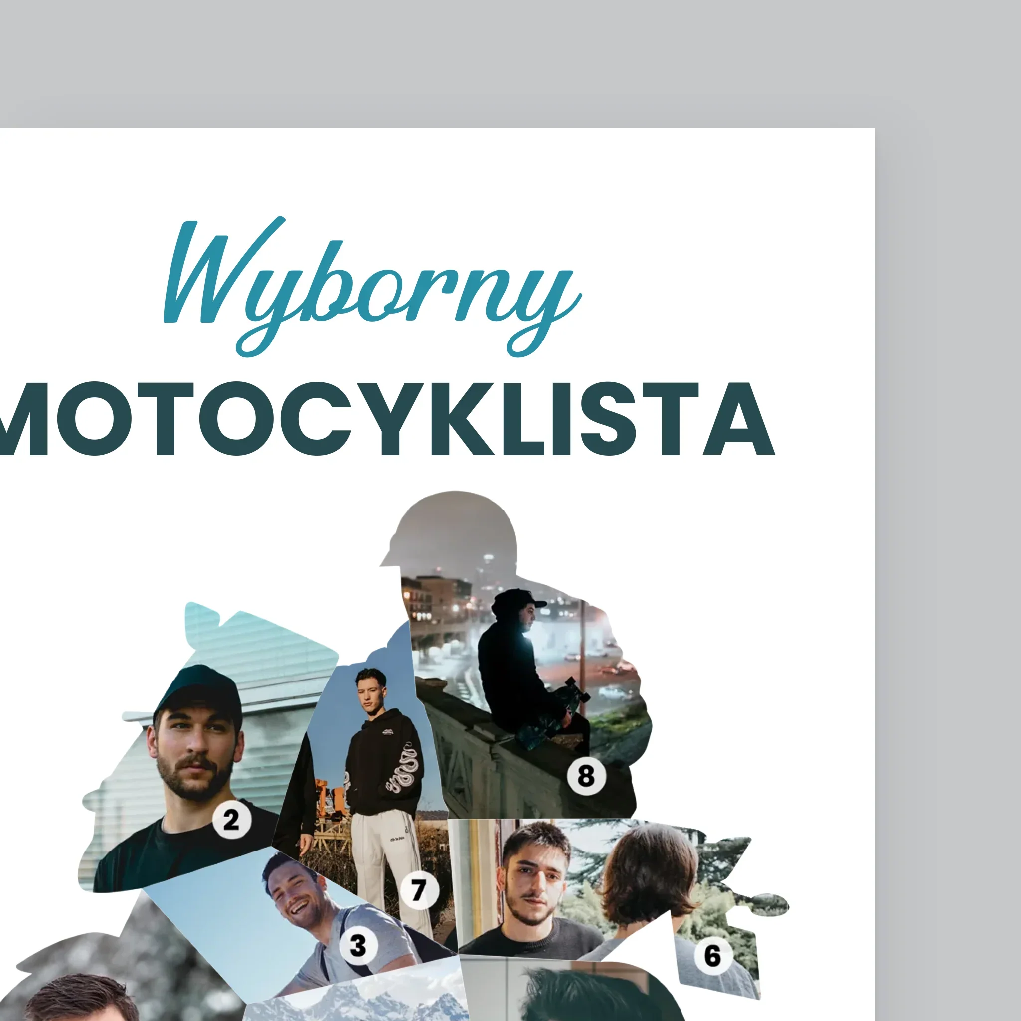 Kształt Ze Zdjęć: Wyborny Motocyklista - Wydruk Obramowany - Image 10