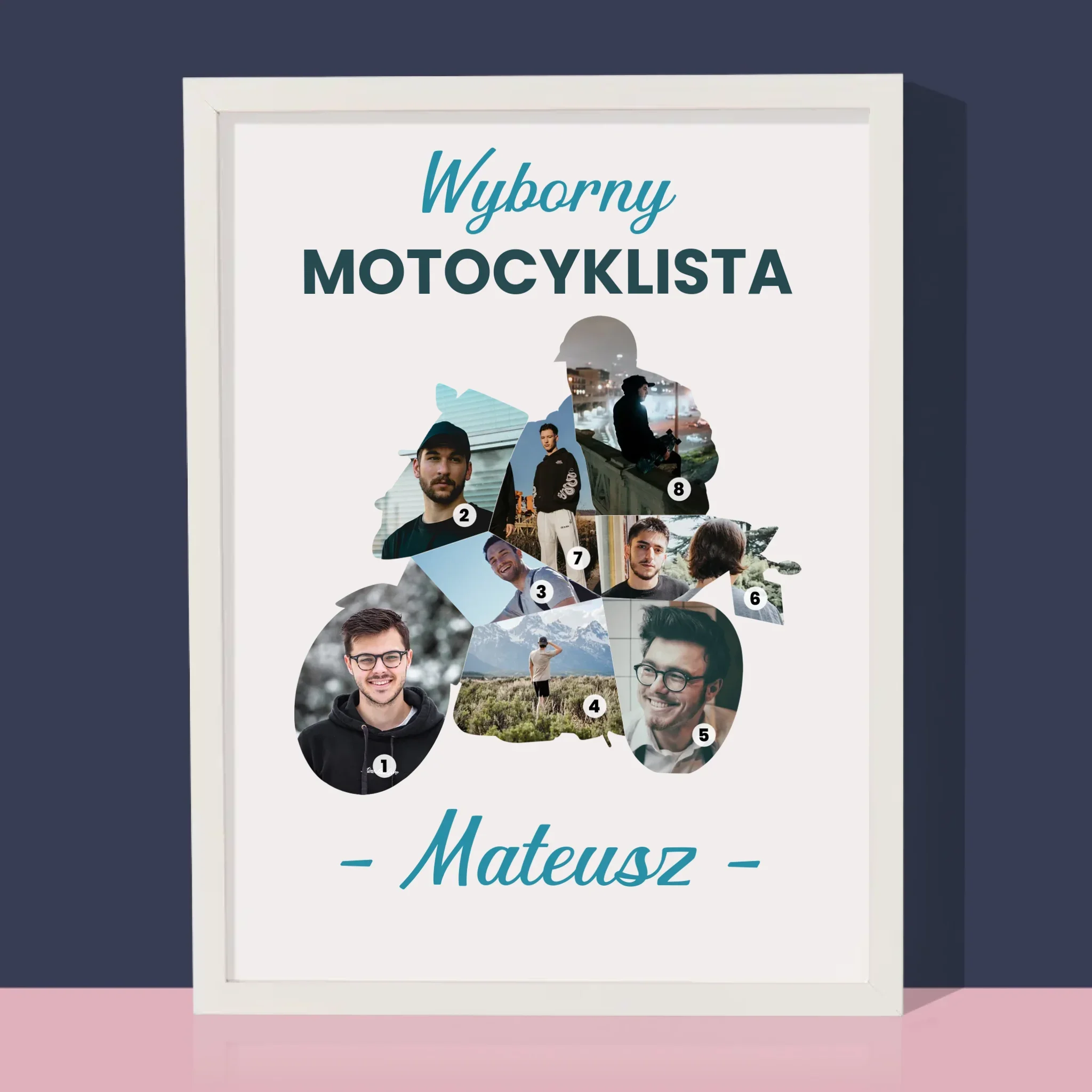 Kształt Ze Zdjęć: Wyborny Motocyklista - Wydruk Obramowany - Image 4