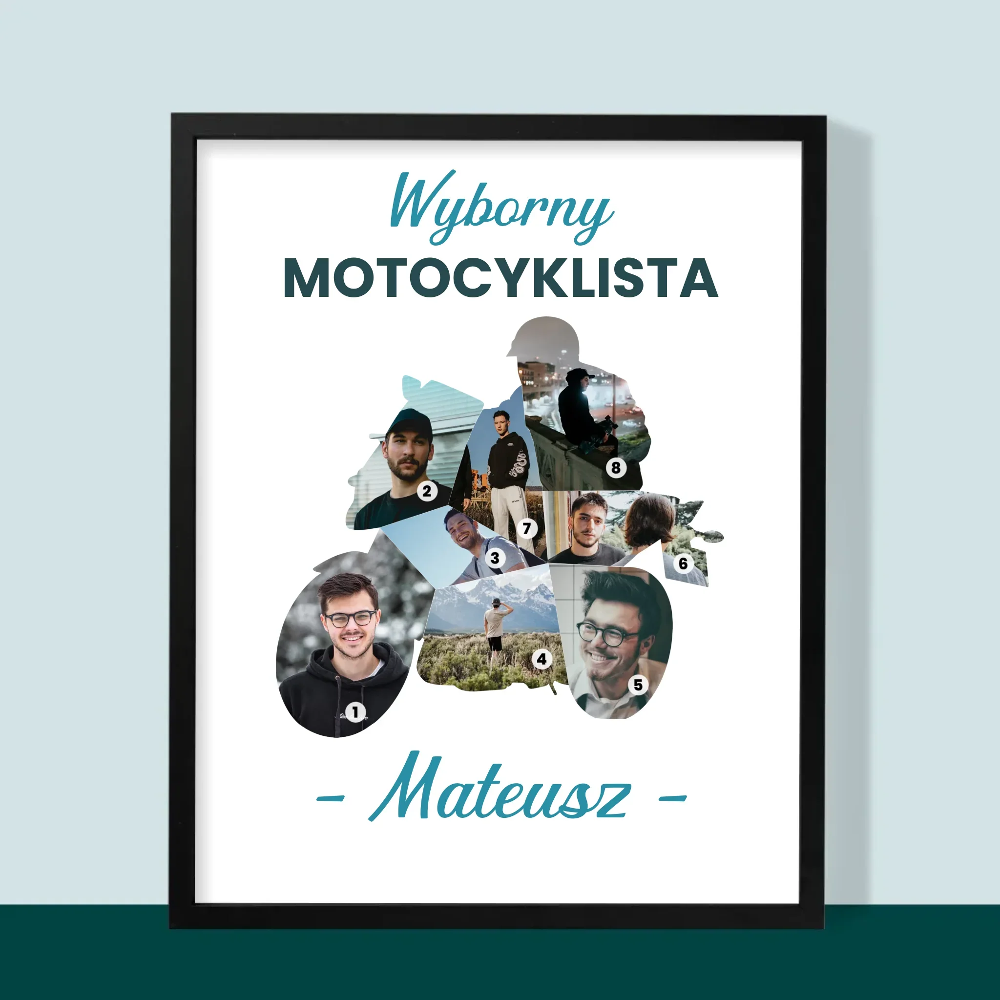 Kształt Ze Zdjęć: Wyborny Motocyklista - Wydruk Obramowany - Image 5