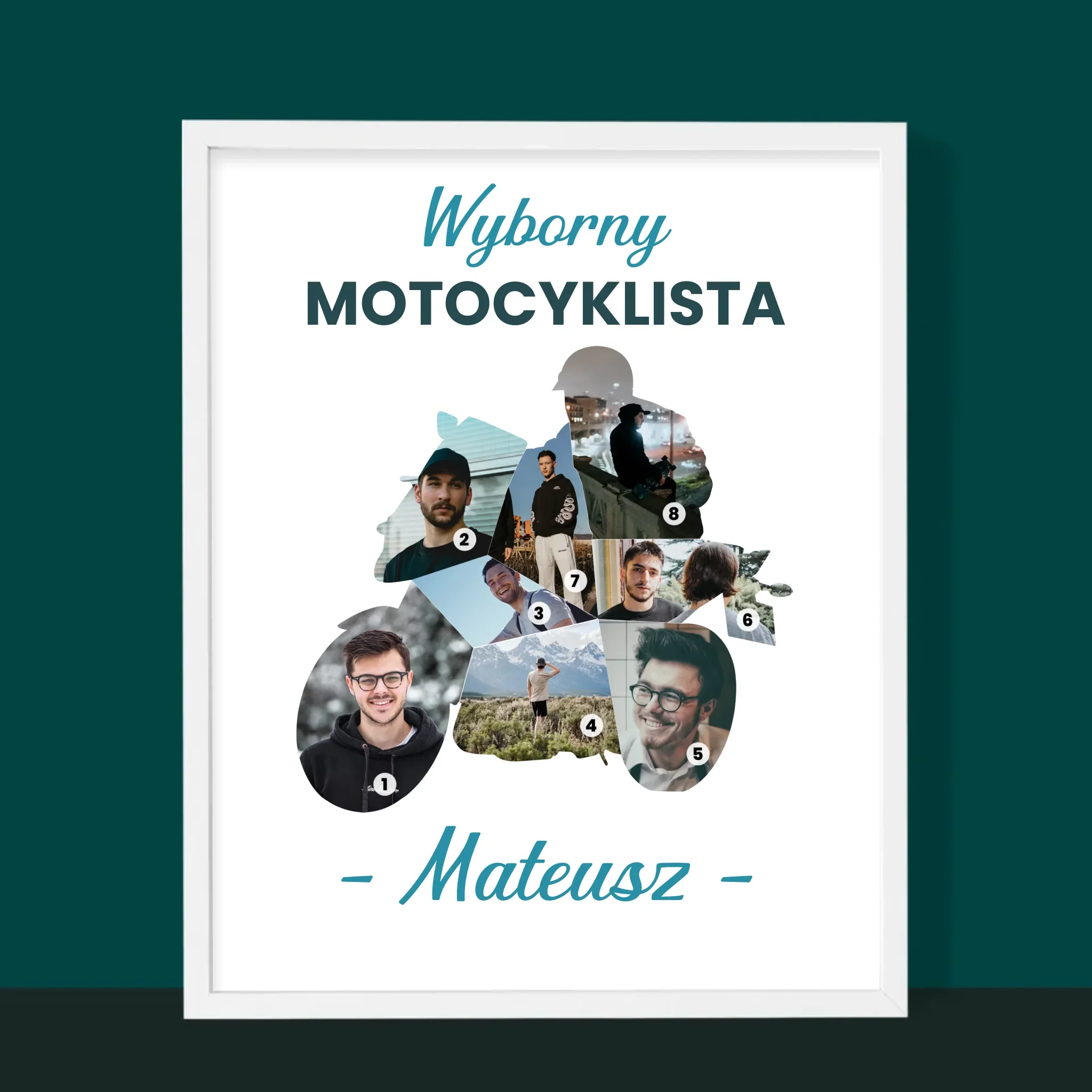 Kształt Ze Zdjęć: Wyborny Motocyklista - Wydruk Obramowany - Image 6