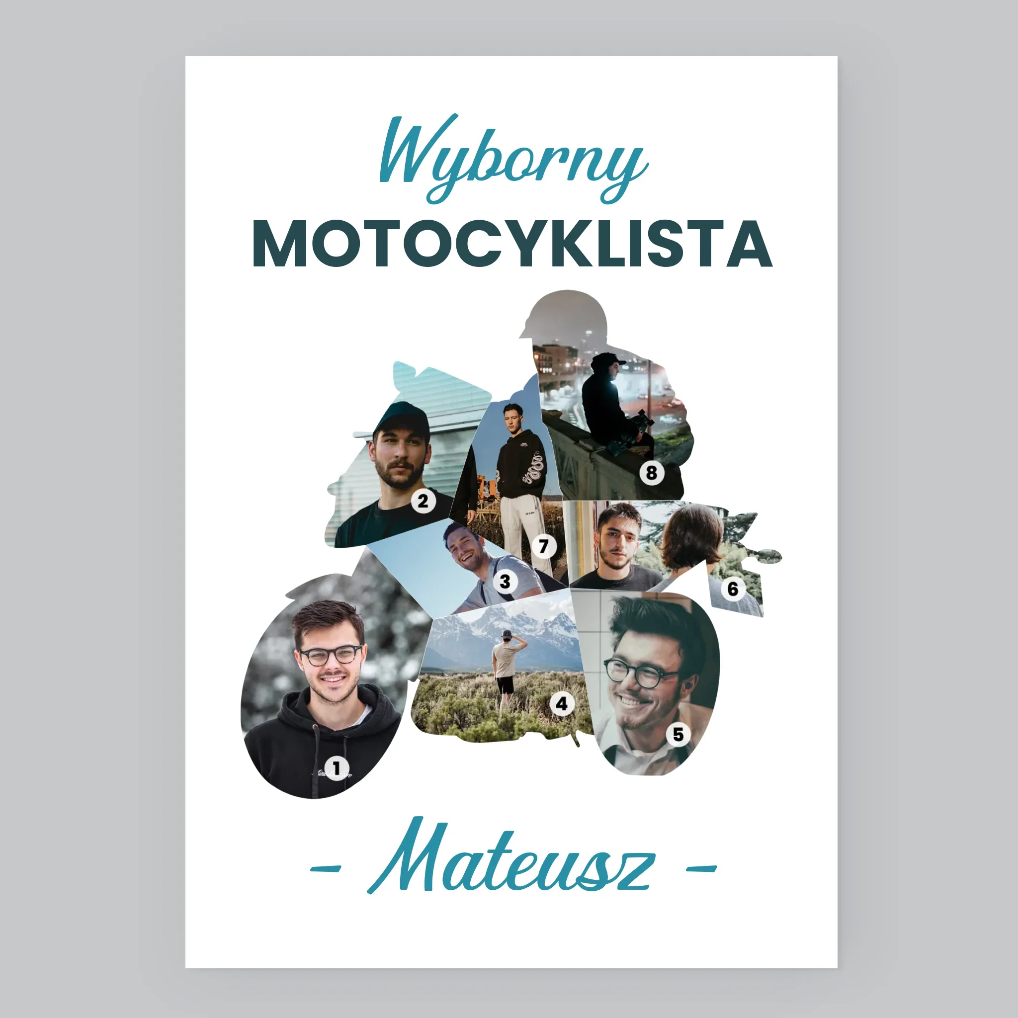 Kształt Ze Zdjęć: Wyborny Motocyklista - Wydruk Obramowany - Image 8