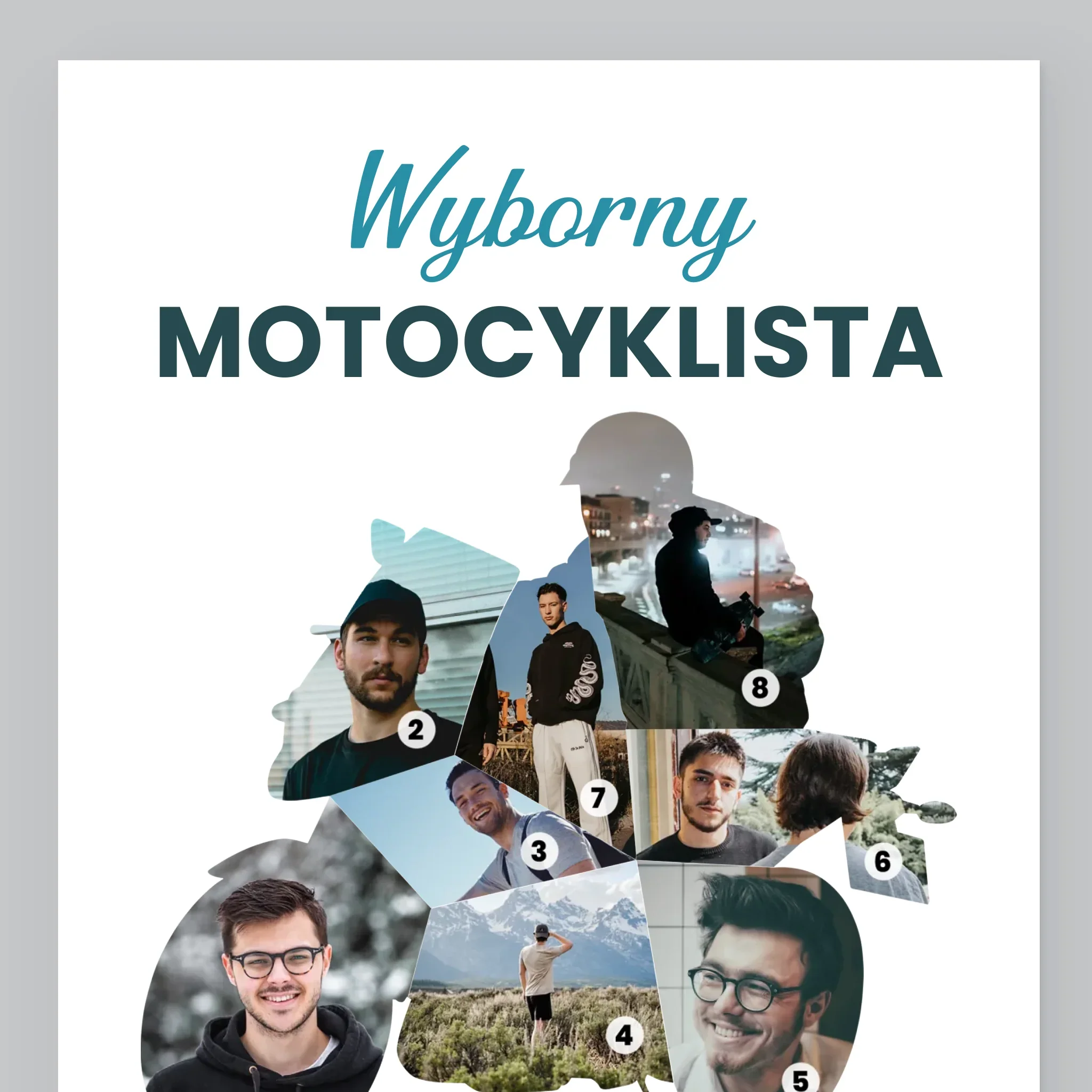 Kształt Ze Zdjęć: Wyborny Motocyklista - Wydruk Obramowany - Image 9