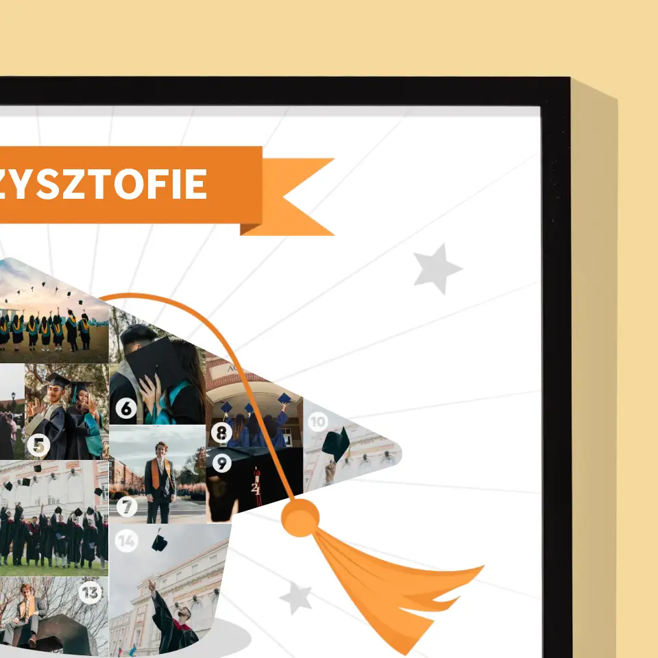 Kształt Ze Zdjęć: Zakończenie Roku Szkolnego - Wydruk Obramowany 30x40 - Image 2