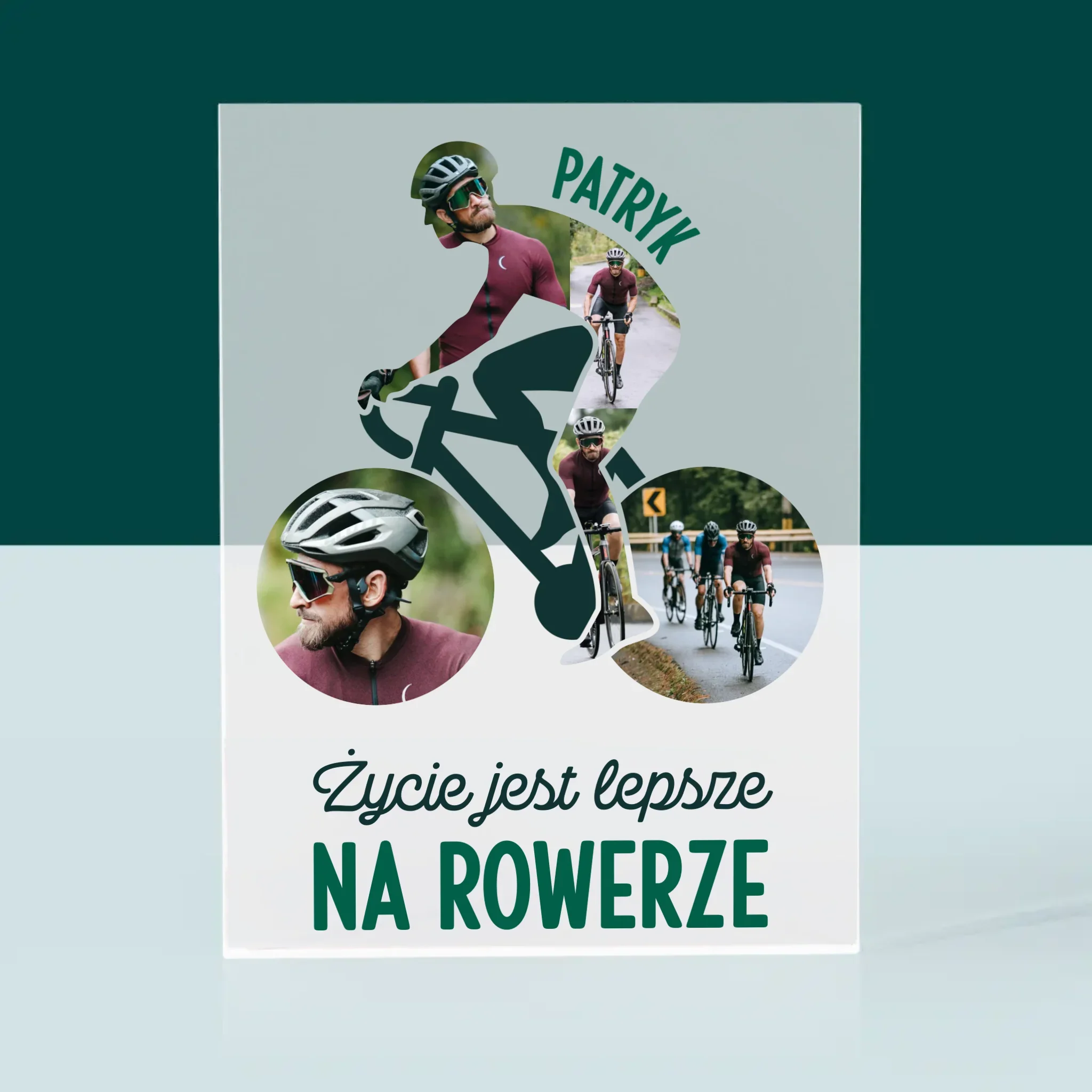 Kształt Ze Zdjęć: Życie Jest Lepsze Na Rowerze - Blok Akrylowy z Nadrukiem - Image 3