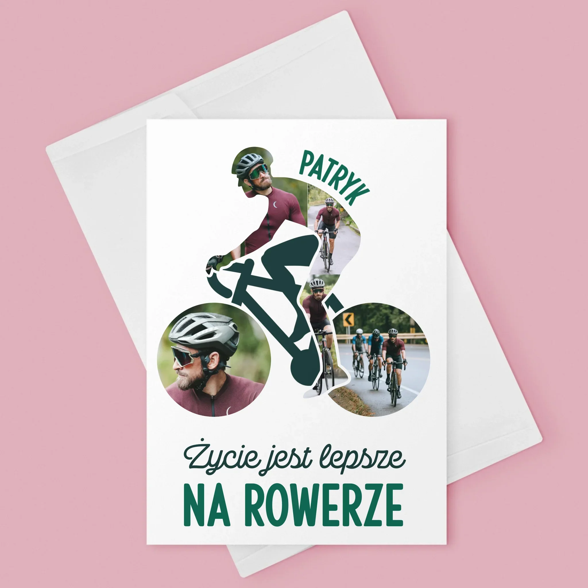 Kształt Ze Zdjęć: Życie Jest Lepsze Na Rowerze - Kartka z Życzeniami - Image 3
