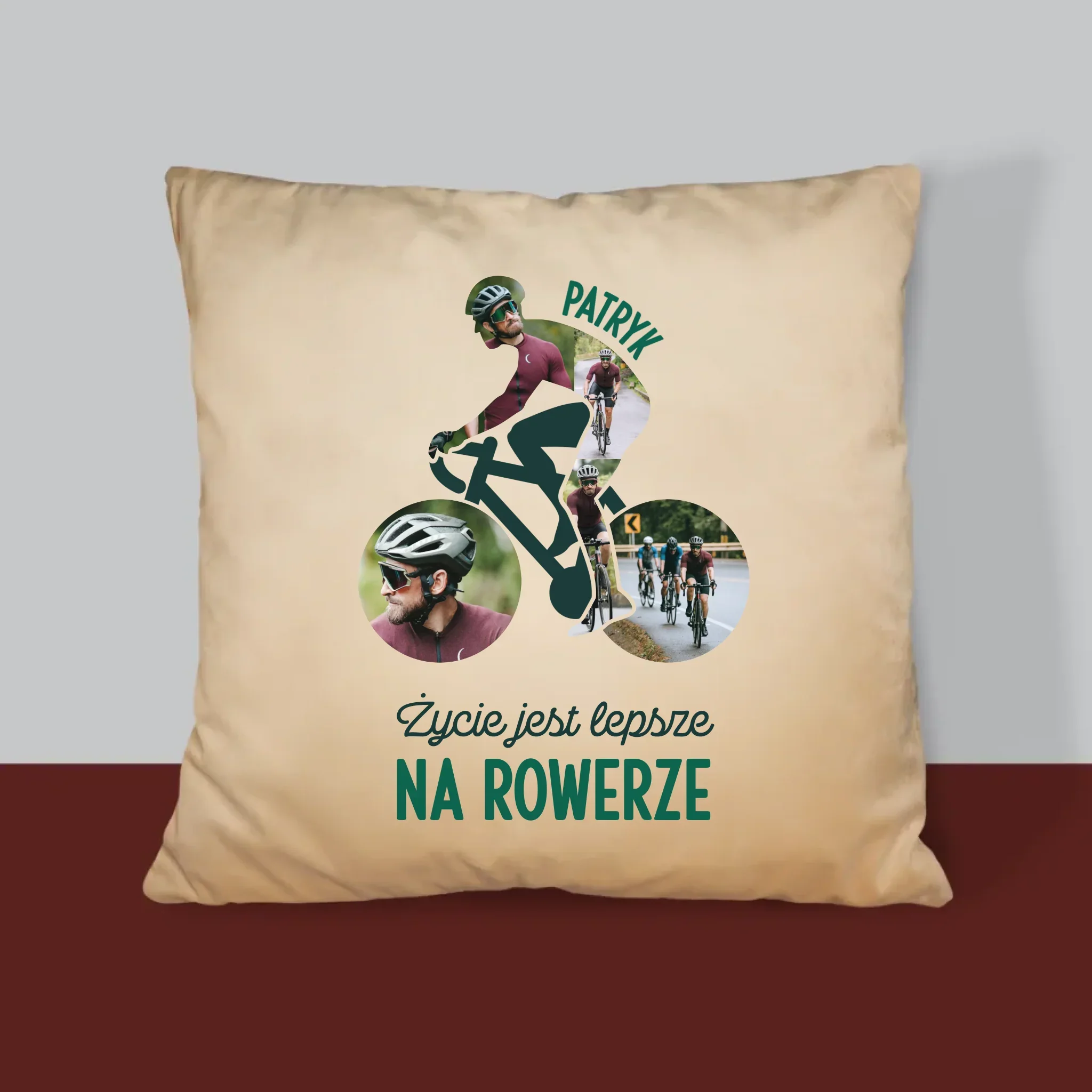 Kształt Ze Zdjęć: Życie Jest Lepsze Na Rowerze - Poduszka z Nadrukiem - Image 4