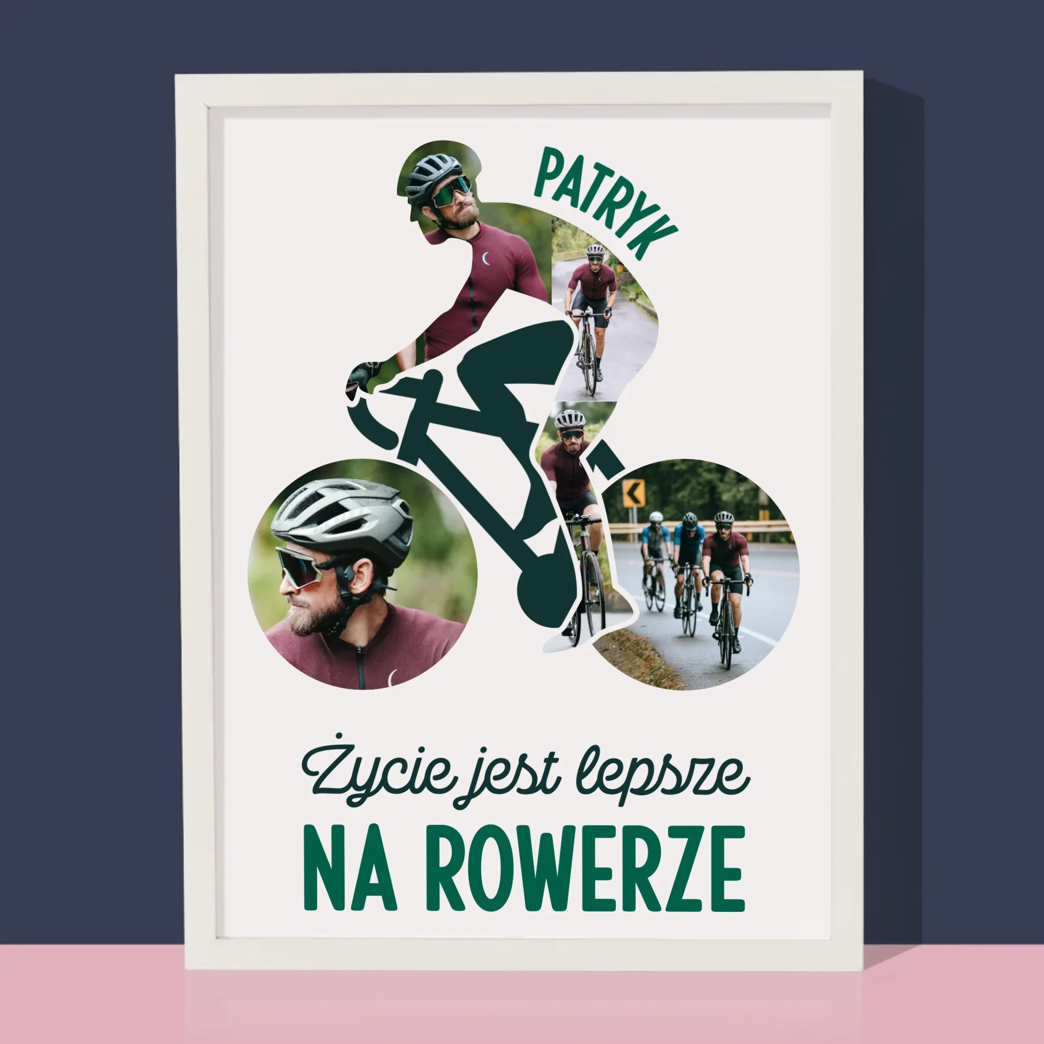 Kształt Ze Zdjęć: Życie Jest Lepsze Na Rowerze - Wydruk Obramowany - Image 4
