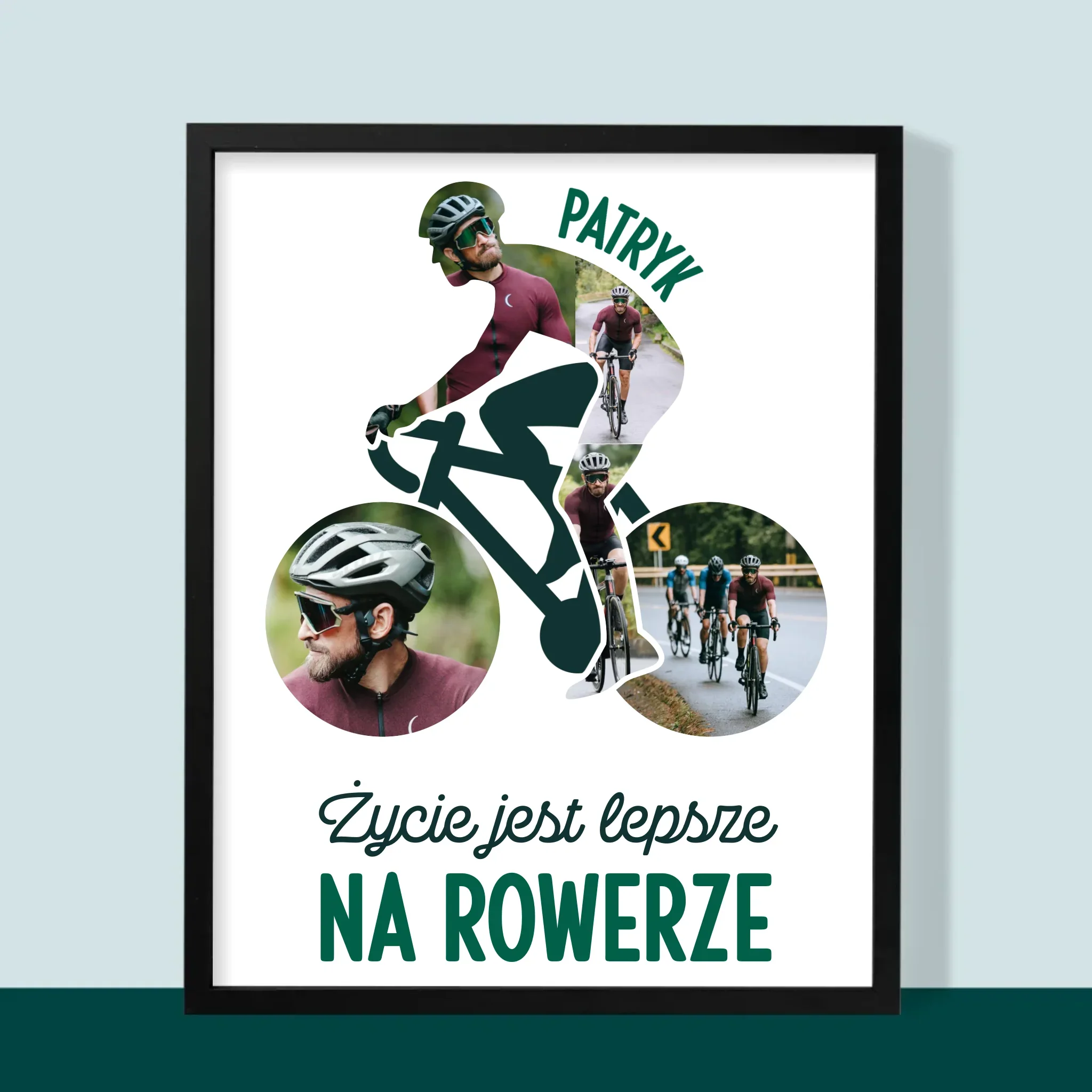 Kształt Ze Zdjęć: Życie Jest Lepsze Na Rowerze - Wydruk Obramowany - Image 5