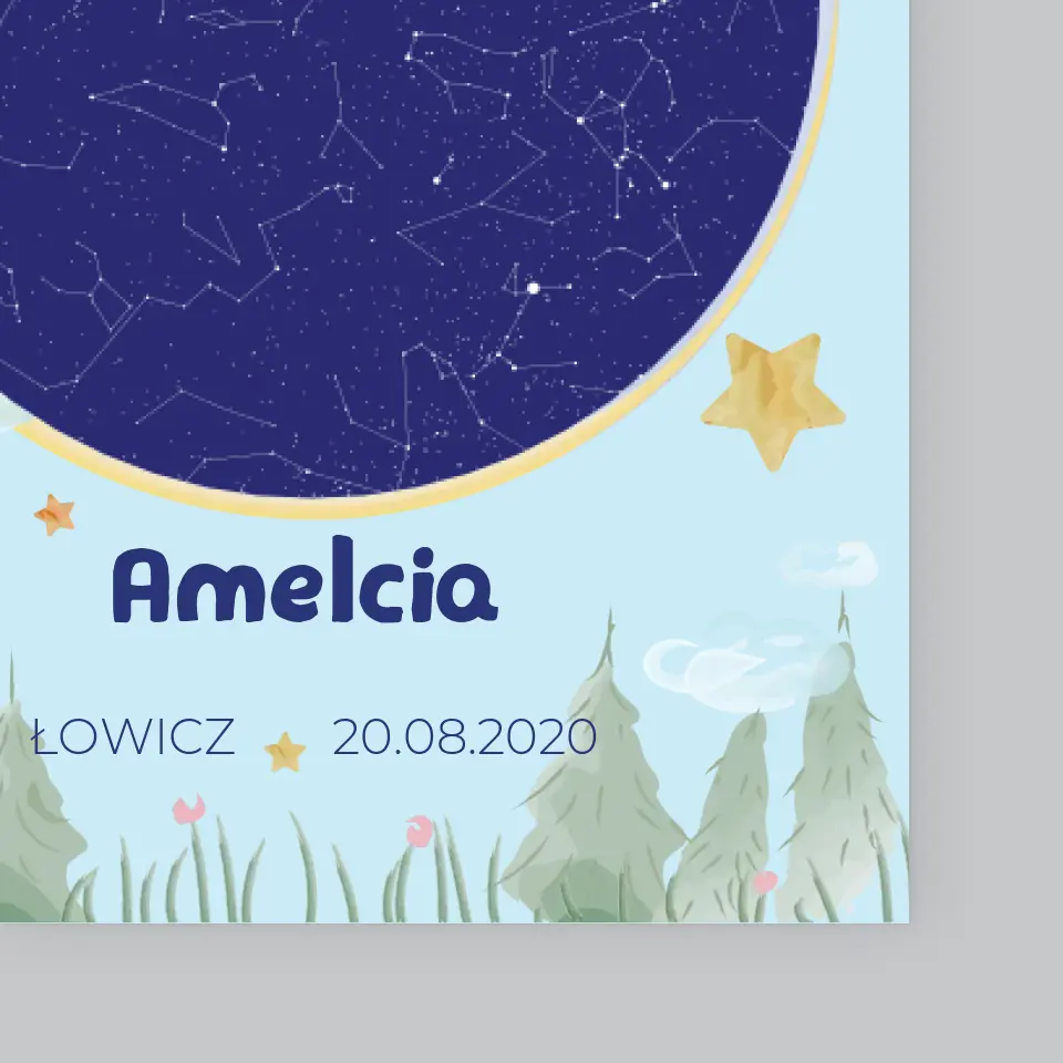 Mapa Gwiazd: Dla Dziecka - Wydruk Obramowany - Image 4