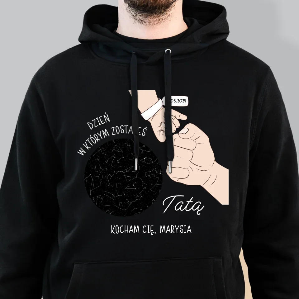 Mapa Gwiazd: Dzień W Którym Zostałeś Tatą - Bluza Męska z Kapturem - Image 6