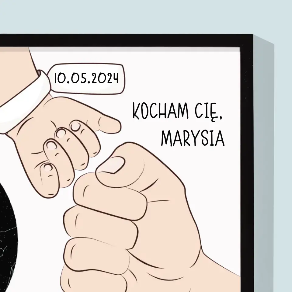 Mapa Gwiazd: Dzień W Którym Zostałeś Tatą - Wydruk Obramowany 30x40 - Image 2