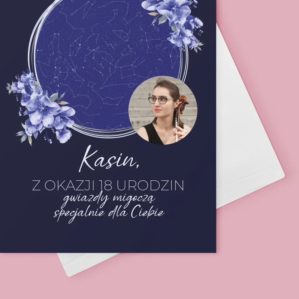 Mapa Gwiazd: Gwiazdy Migoczą z Okazji Urodzin - Kartka z Życzeniami - Image 4
