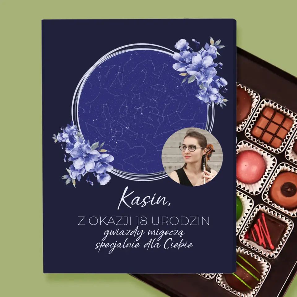 Mapa Gwiazd: Gwiazdy Migoczą z Okazji Urodzin - Personalizowane Praliny - Image 2
