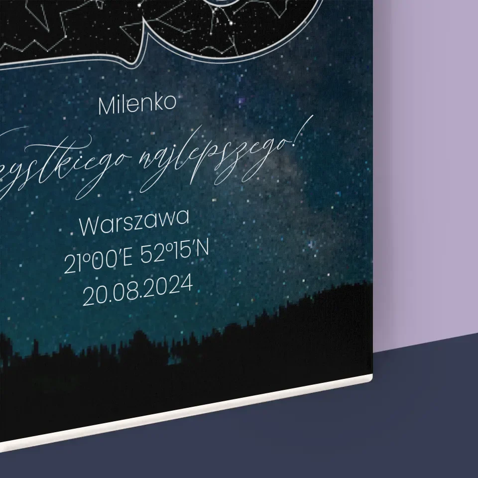 Mapa Gwiazd: Gwiazdy Na 25 Urodziny - Wydruk Obramowany 30X40 - Image 14