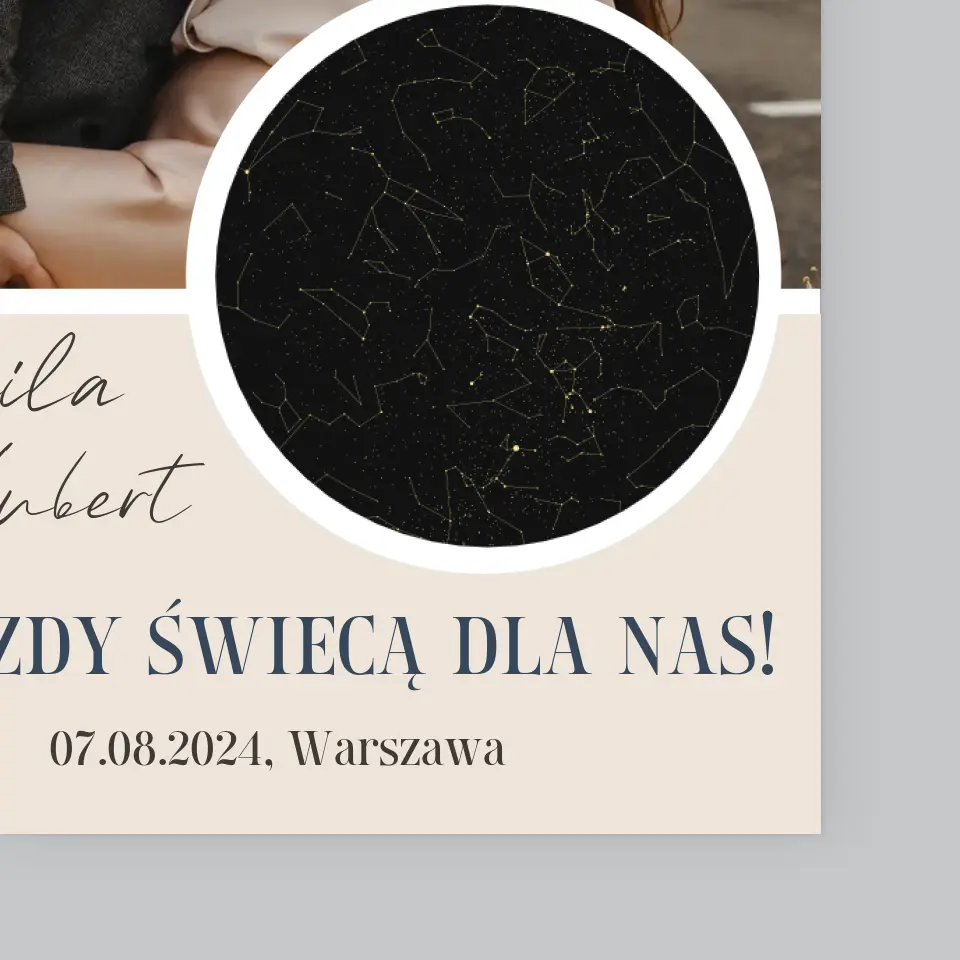 Mapa Gwiazd: Gwiazdy Świecą Dla Nas - Wydruk Obramowany - Image 4