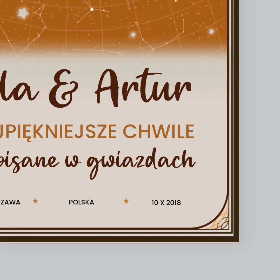 Mapa Gwiazd: Najpiękniejsze Chwile - Wydruk Obramowany 30x40 - Image 4