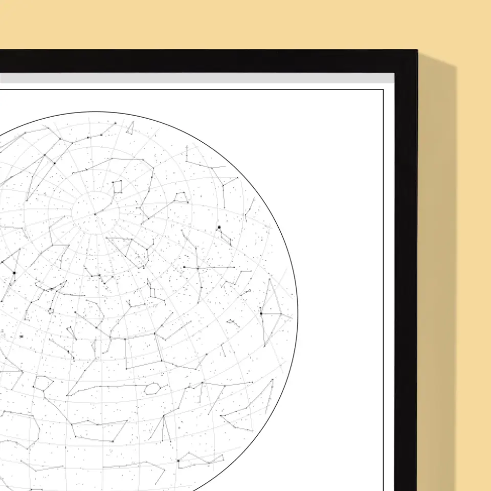 Mapa Gwiazd: Nasze Gwiazdy Na Świecie - Wydruk Obramowany - Image 6