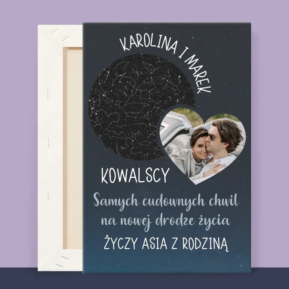 Mapa Gwiazd: Nowa Droga Życia Ślub - Wydruk Obramowany - Image 12
