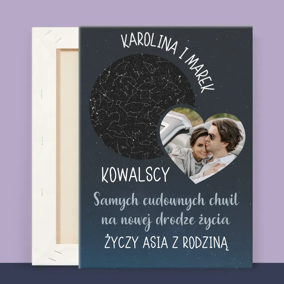 Mapa Gwiazd: Nowa Droga Życia Ślub - Wydruk Obramowany - Image 13