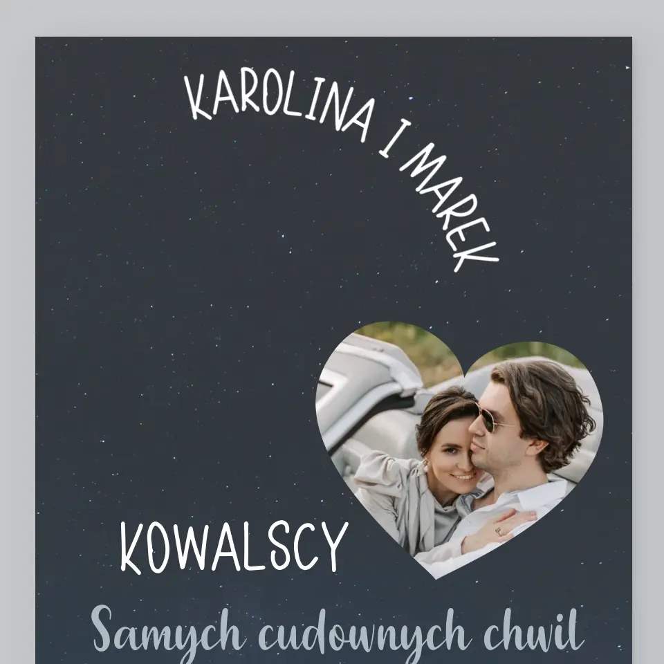 Mapa Gwiazd: Nowa Droga Życia Ślub - Wydruk Obramowany - Image 2