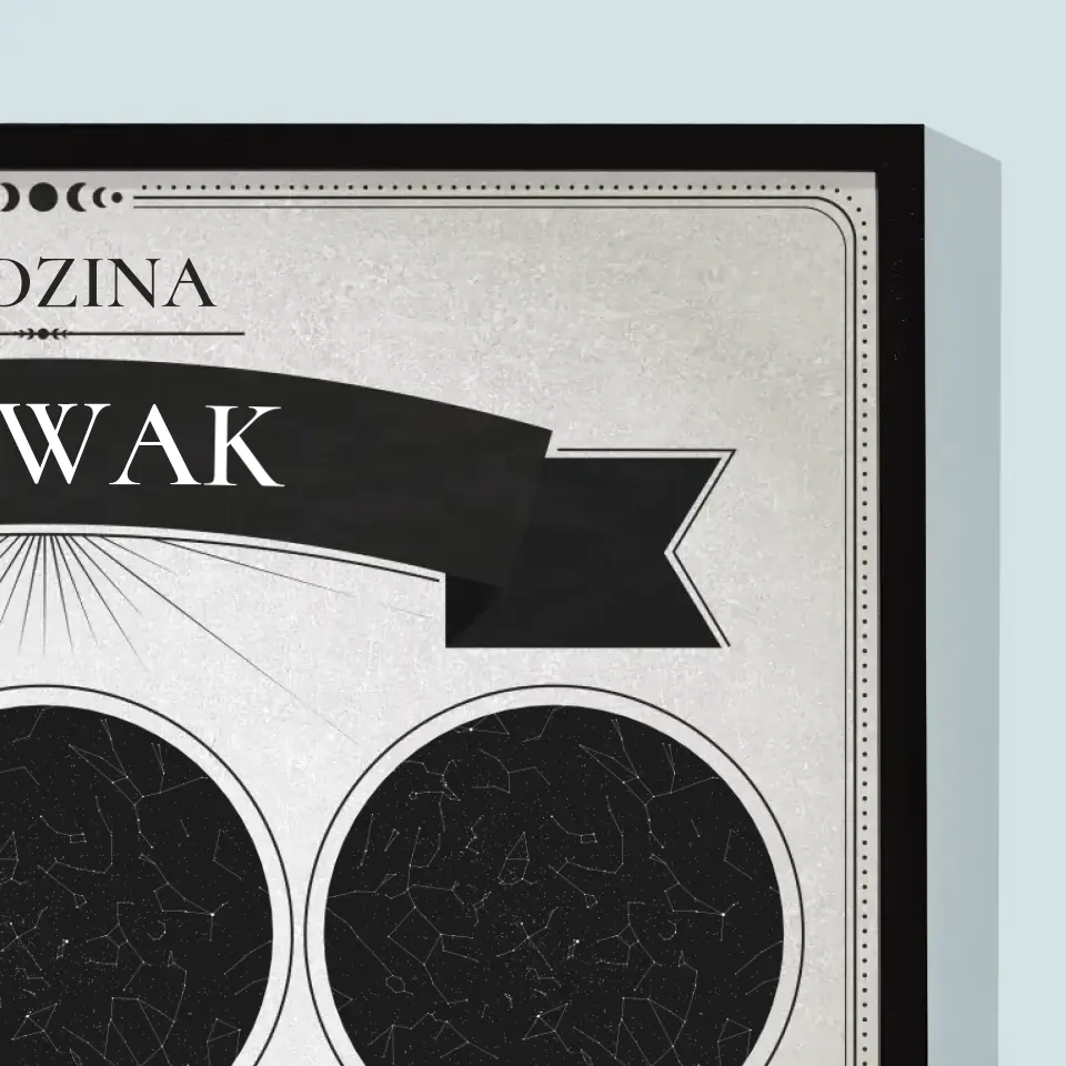 Mapa Gwiazd: Rodzina - Wydruk Obramowany 30x40 - Image 2