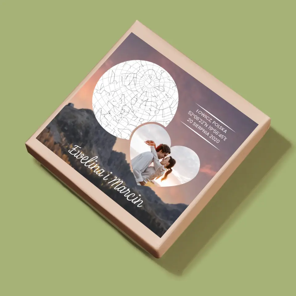 Mapa Gwiazd: Zakochana Para W Górach - Personalizowane Puzzle - Image 5