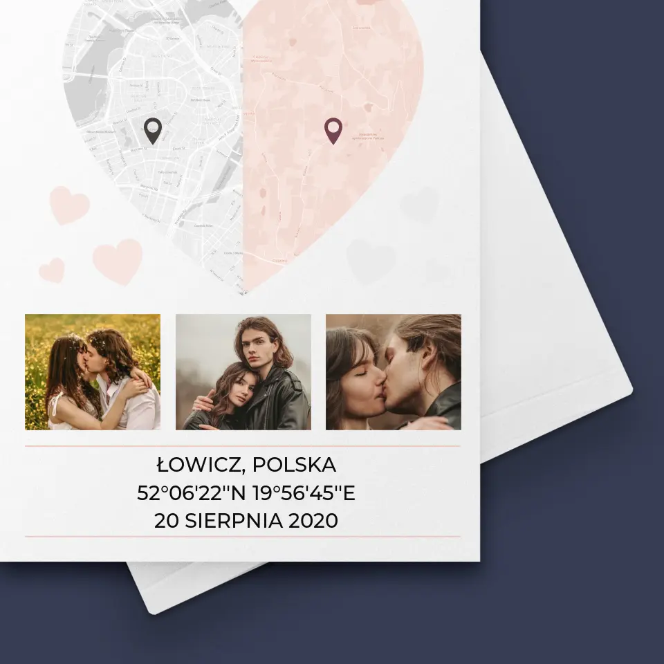 Mapa Miasta: Dwie Połówki Serca - Kartka z Życzeniami - Image 4