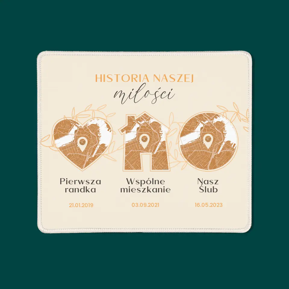 Mapa Miasta: Historia Naszej Miłości - Podkładka Pod Myszkę - Image 3