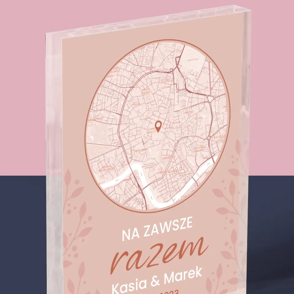 Mapa Miasta: Na Zawsze Razem - Blok Akrylowy z Nadrukiem - Image 2