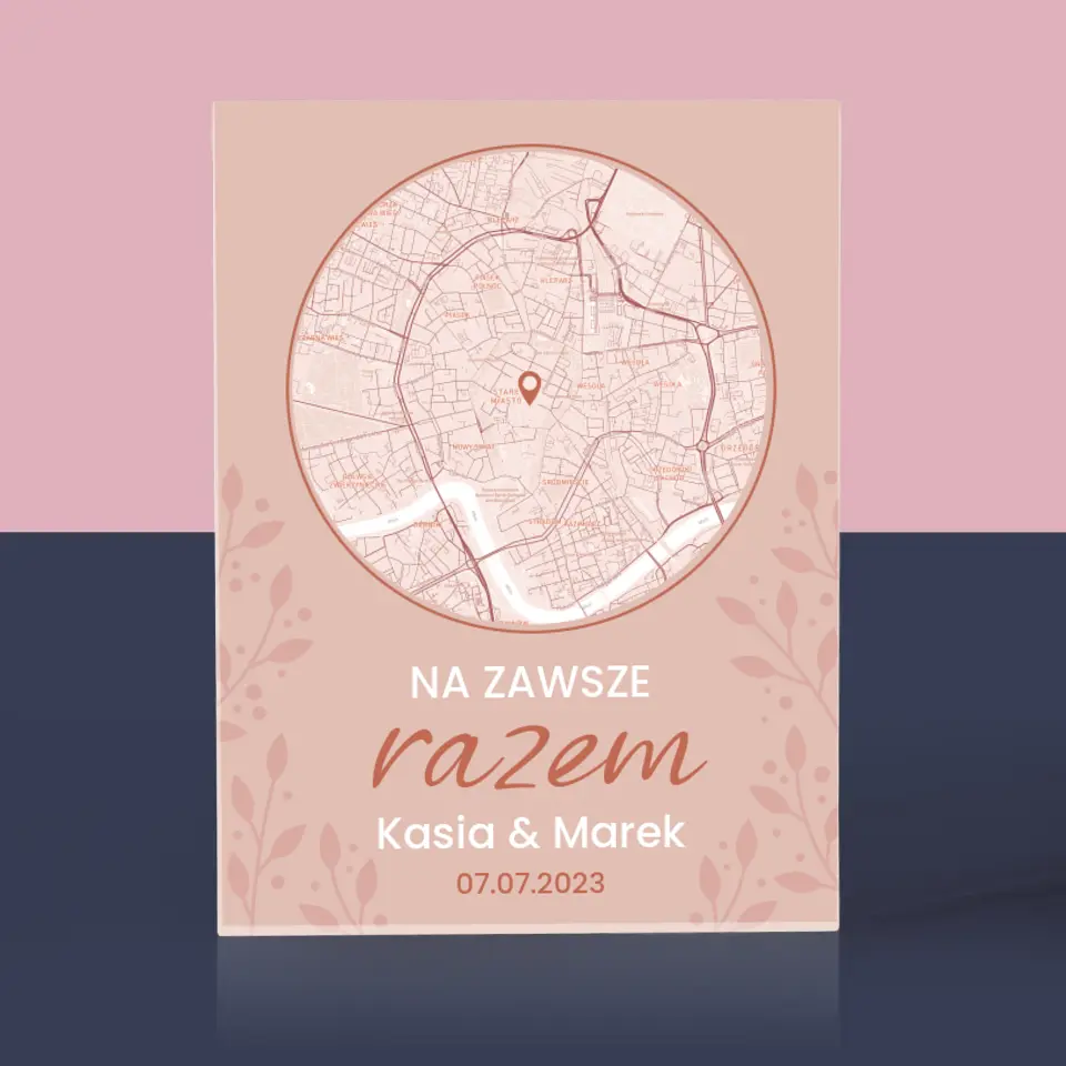 Mapa Miasta: Na Zawsze Razem - Blok Akrylowy z Nadrukiem - Image 3