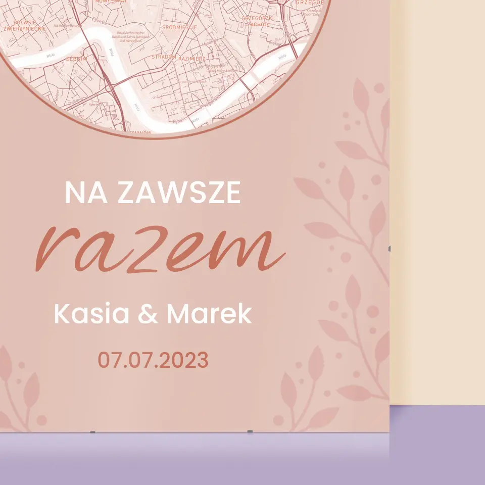 Mapa Miasta: Na Zawsze Razem - Personalizowany Plakat - Image 2
