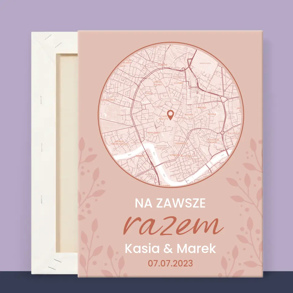 Mapa Miasta: Na Zawsze Razem - Wydruk Obramowany - Image 11