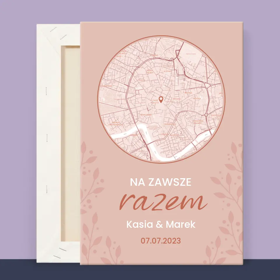 Mapa Miasta: Na Zawsze Razem - Wydruk Obramowany - Image 12