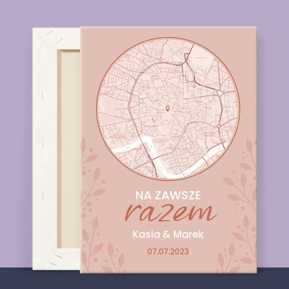Mapa Miasta: Na Zawsze Razem - Wydruk Obramowany - Image 13