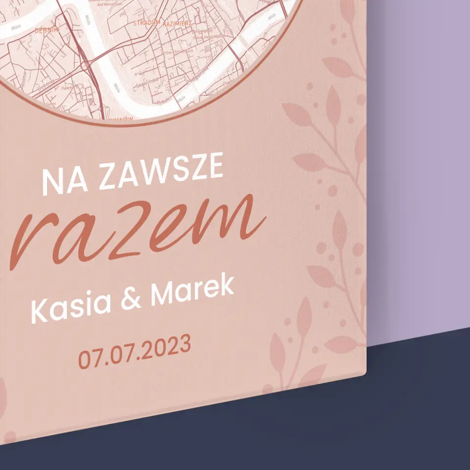 Mapa Miasta: Na Zawsze Razem - Wydruk Obramowany - Image 16