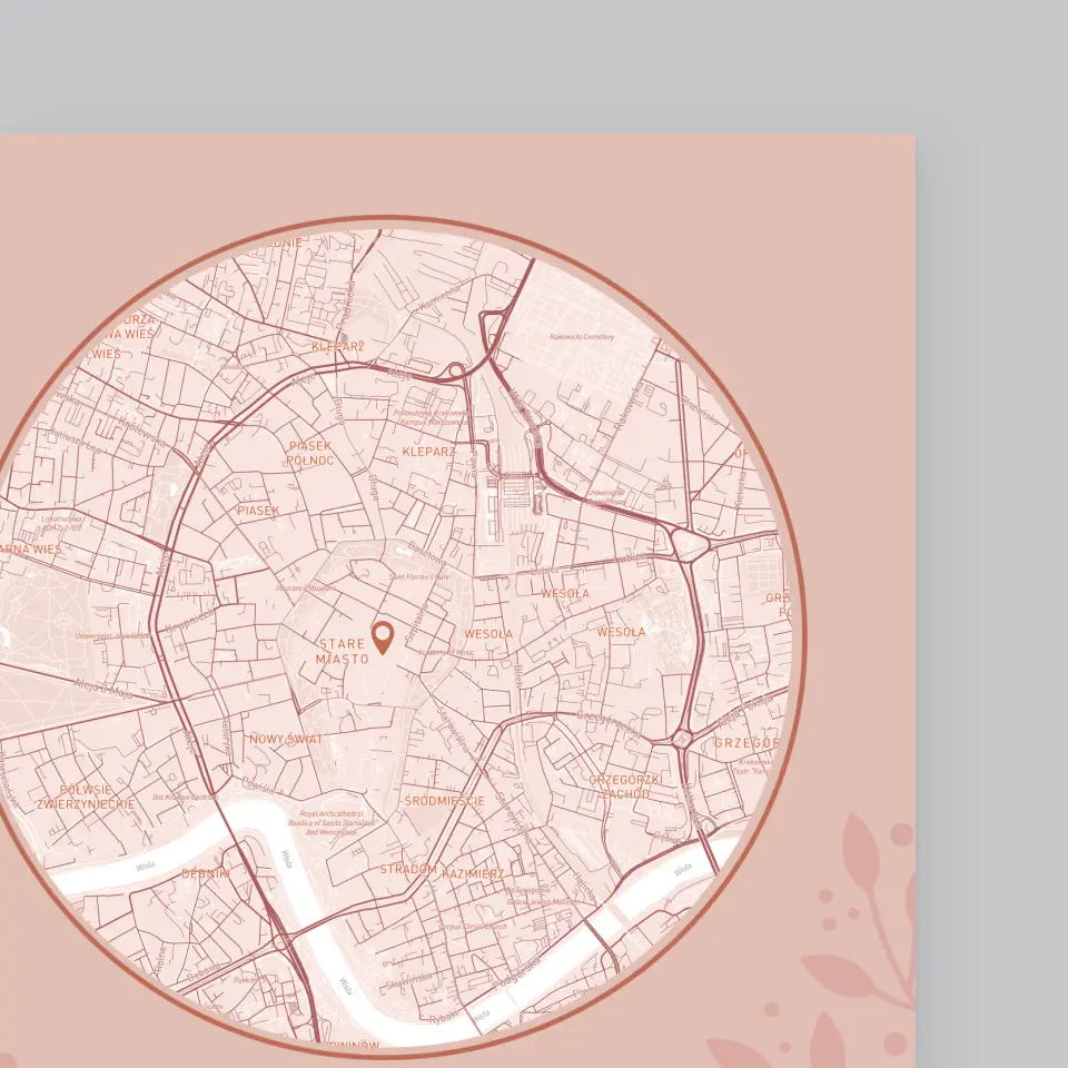 Mapa Miasta: Na Zawsze Razem - Wydruk Obramowany - Image 3