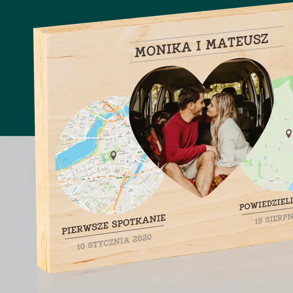 Mapa Miasta: Nasze Miejsca - Wydruk Na Drewnie - Image 2