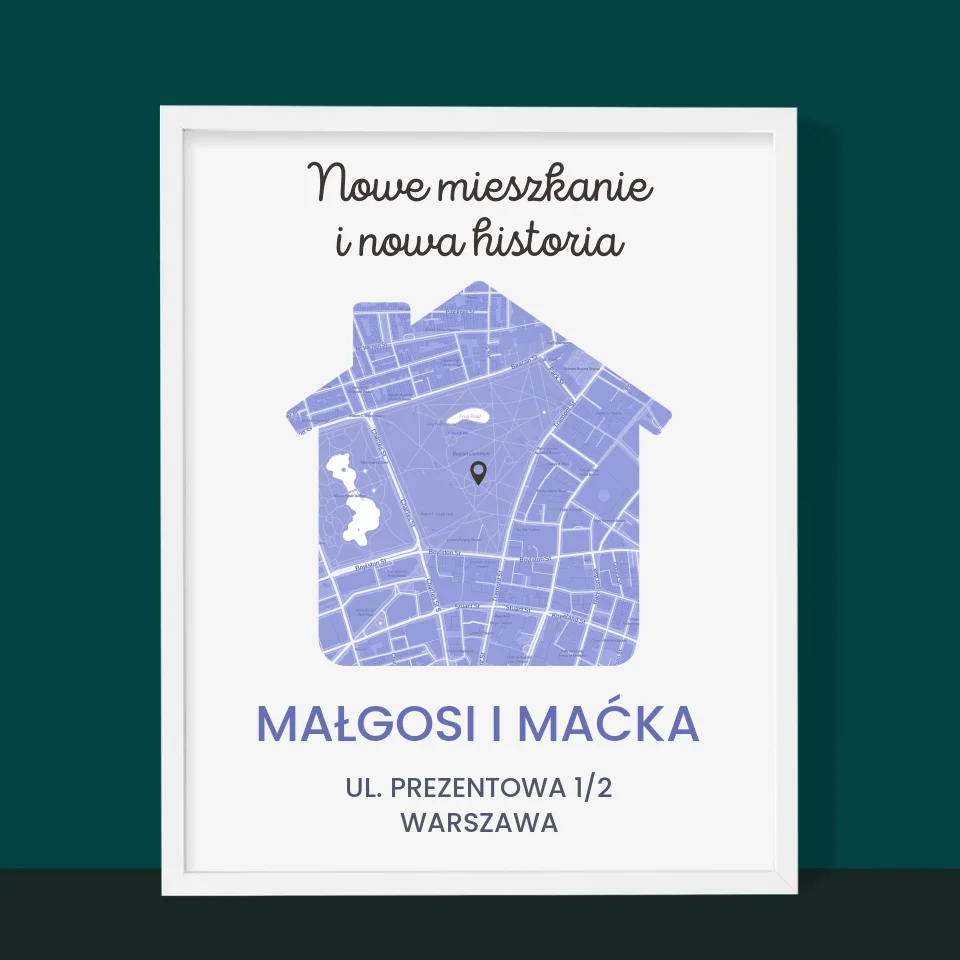 Mapa Miasta: Nowe Mieszkanie - Wydruk Obramowany - Image 10