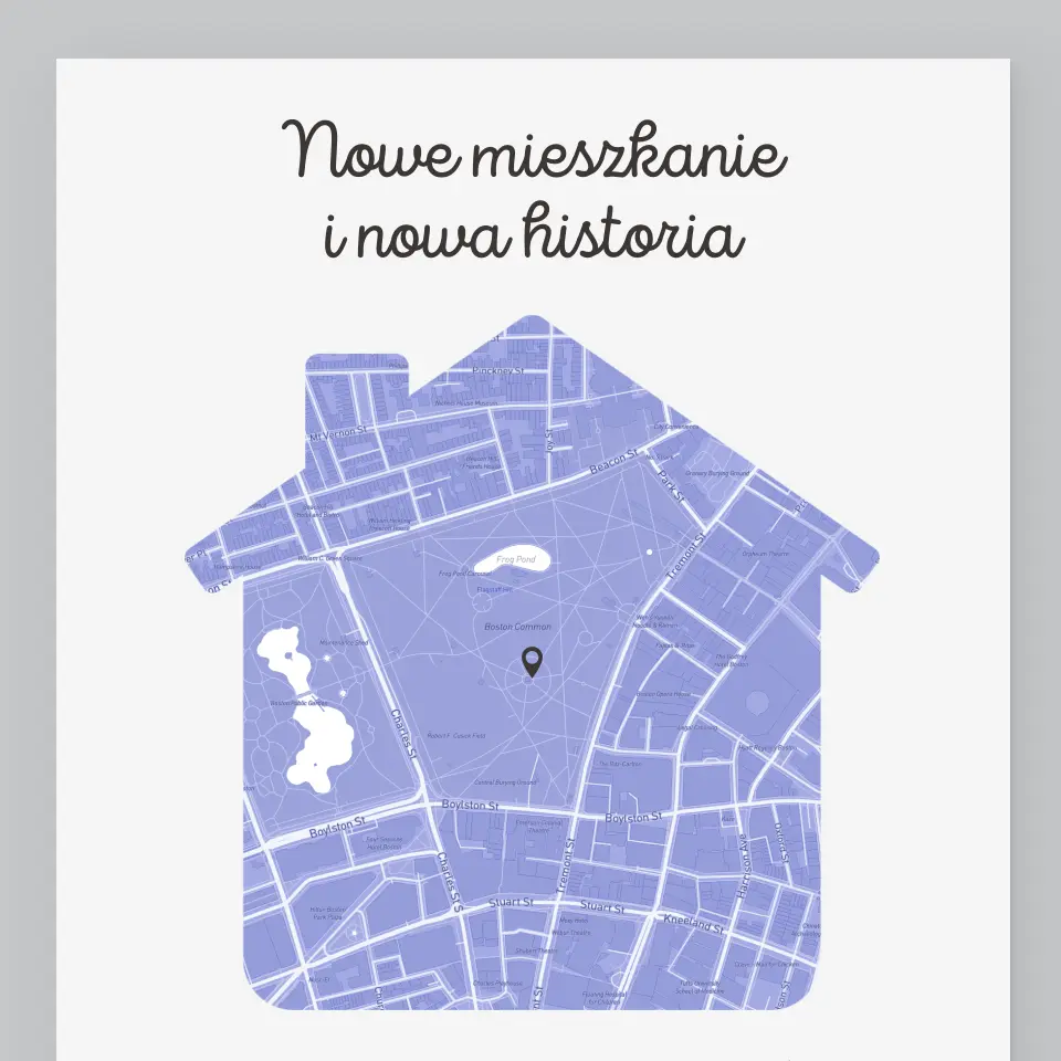 Mapa Miasta: Nowe Mieszkanie - Wydruk Obramowany - Image 2
