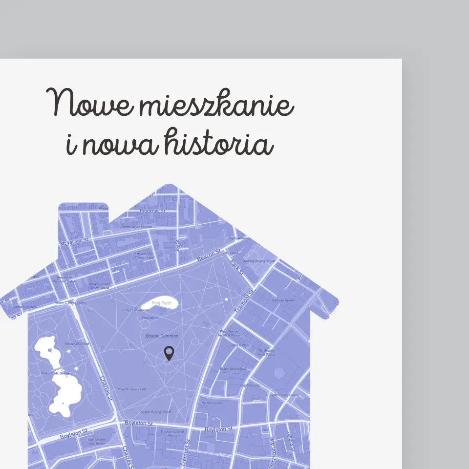 Mapa Miasta: Nowe Mieszkanie - Wydruk Obramowany - Image 3