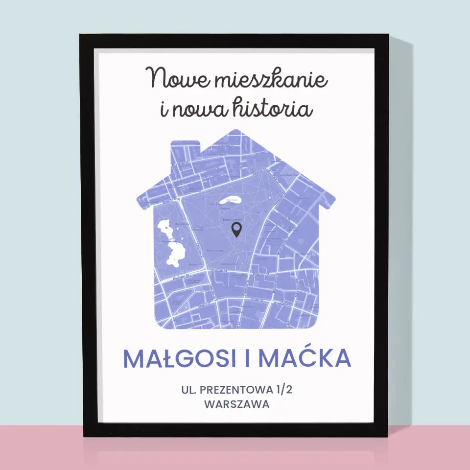 Mapa Miasta: Nowe Mieszkanie - Wydruk Obramowany - Image 5