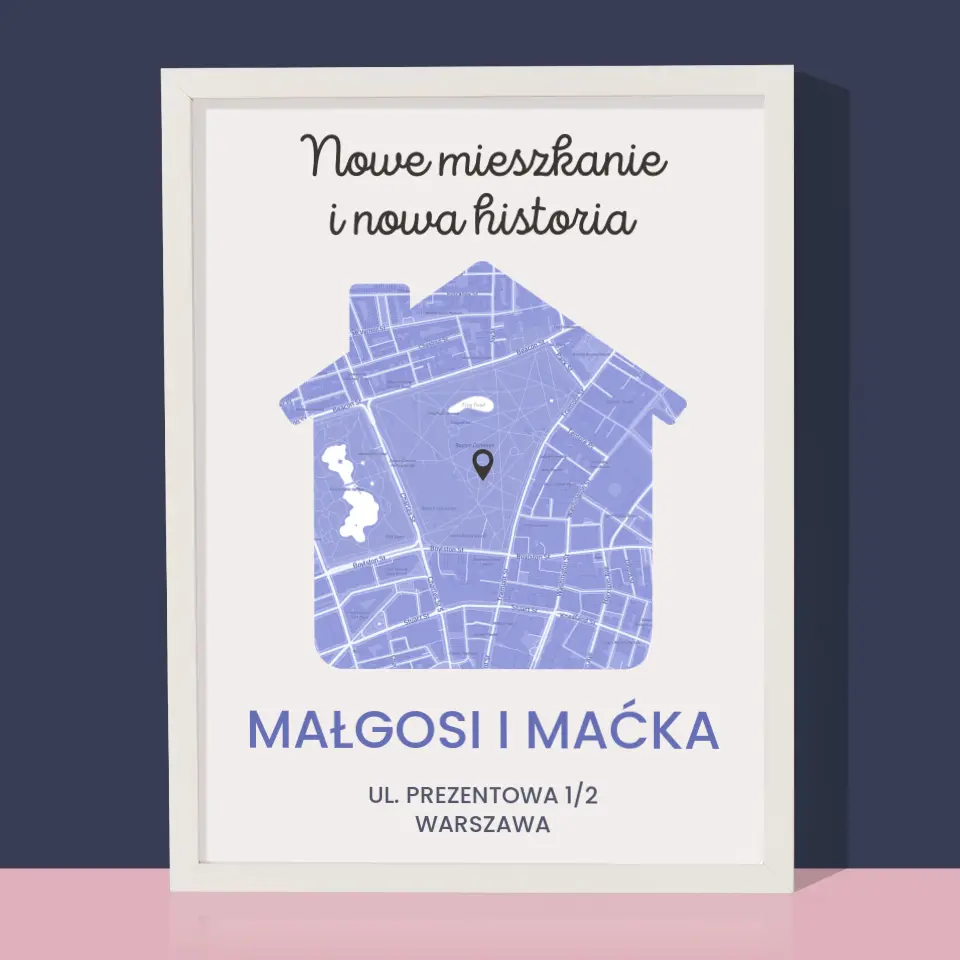Mapa Miasta: Nowe Mieszkanie - Wydruk Obramowany - Image 8