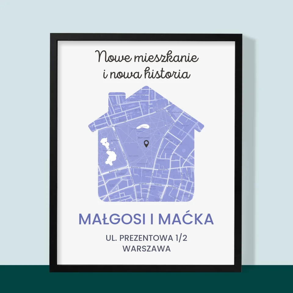 Mapa Miasta: Nowe Mieszkanie - Wydruk Obramowany - Image 9