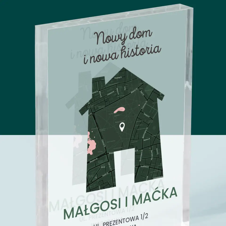 Mapa Miasta: Nowy Dom - Blok Akrylowy z Nadrukiem - Image 2