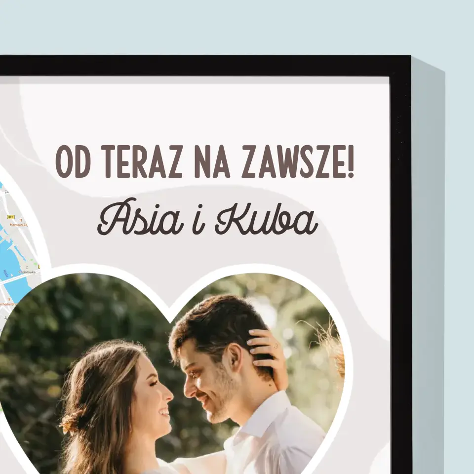 Mapa Miasta: Od Teraz Na Zawsze - Wydruk Obramowany 30x40 - Image 2