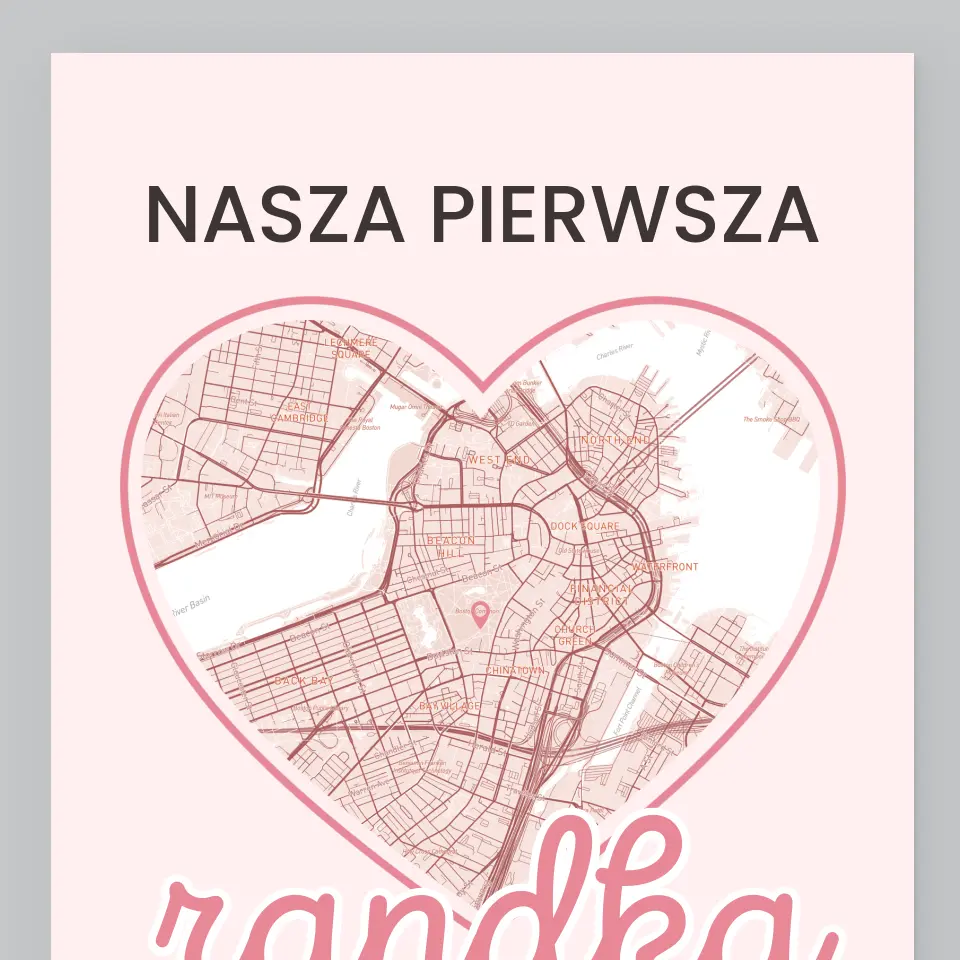 Mapa Miasta: Pierwsza Randka - Wydruk Obramowany - Image 2