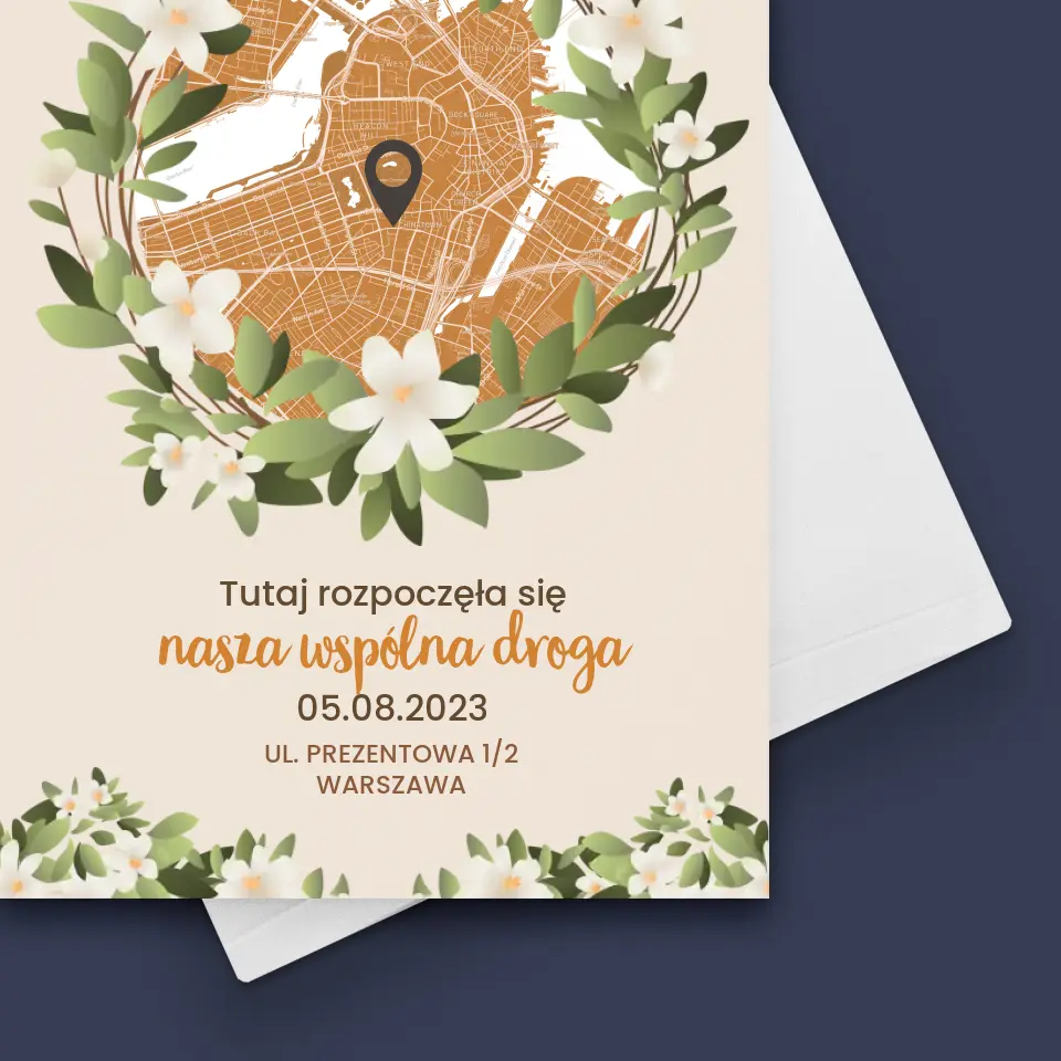 Mapa Miasta: Początek Wspólnej Drogi - Kartka z Życzeniami - Image 4